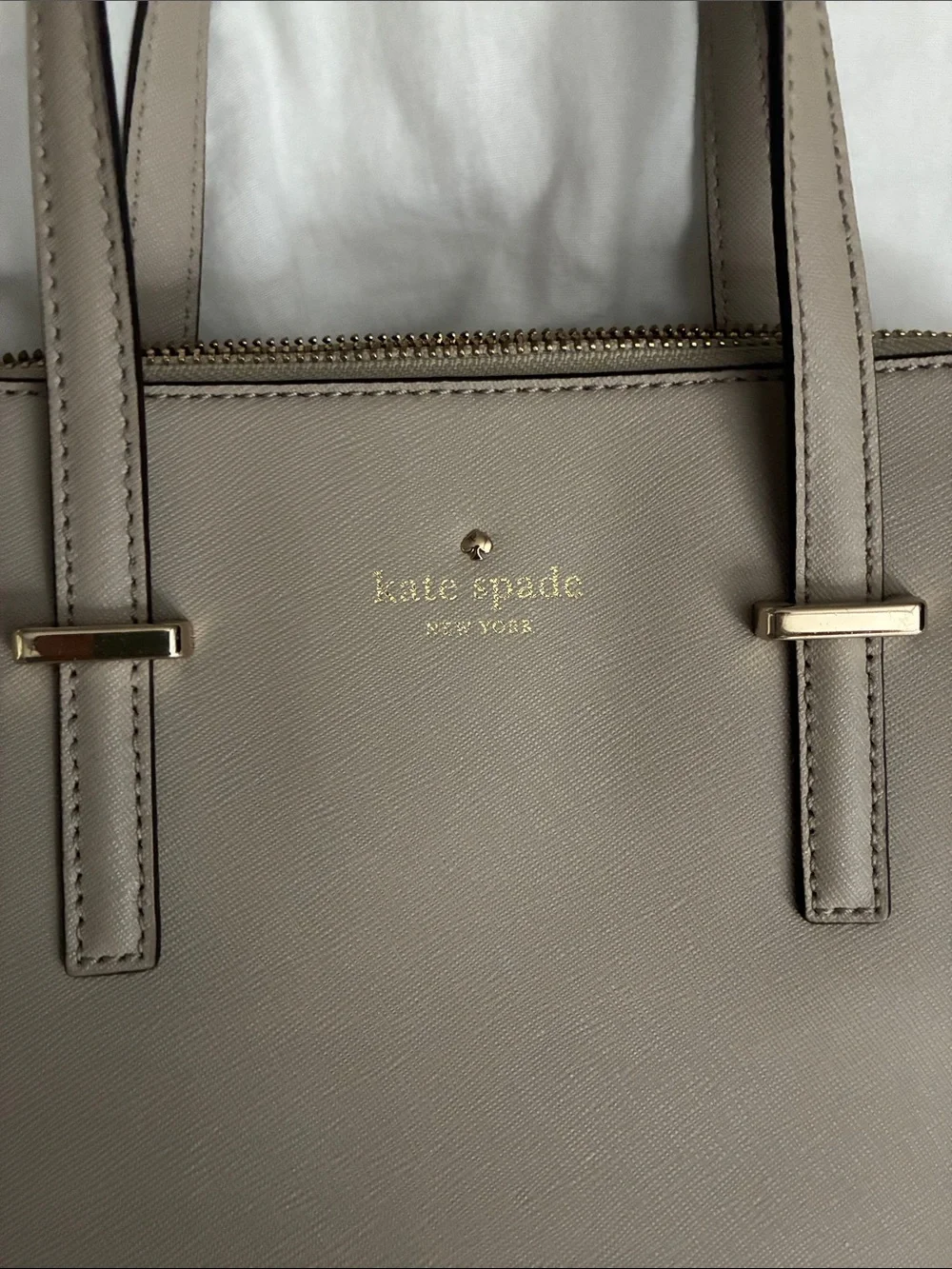 kate spade Beige Saffiano Dome Satchel